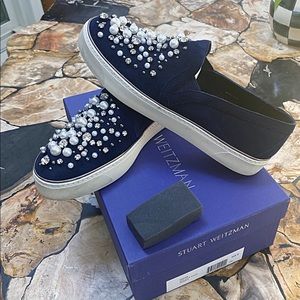 Authentic Stuart Weitzman slip on sneakers!